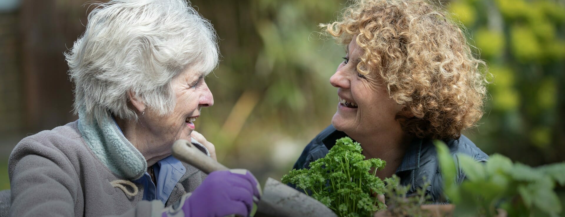 client and carer gardening