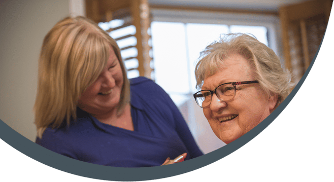 banner of carer and client