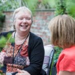 carer laughing with client
